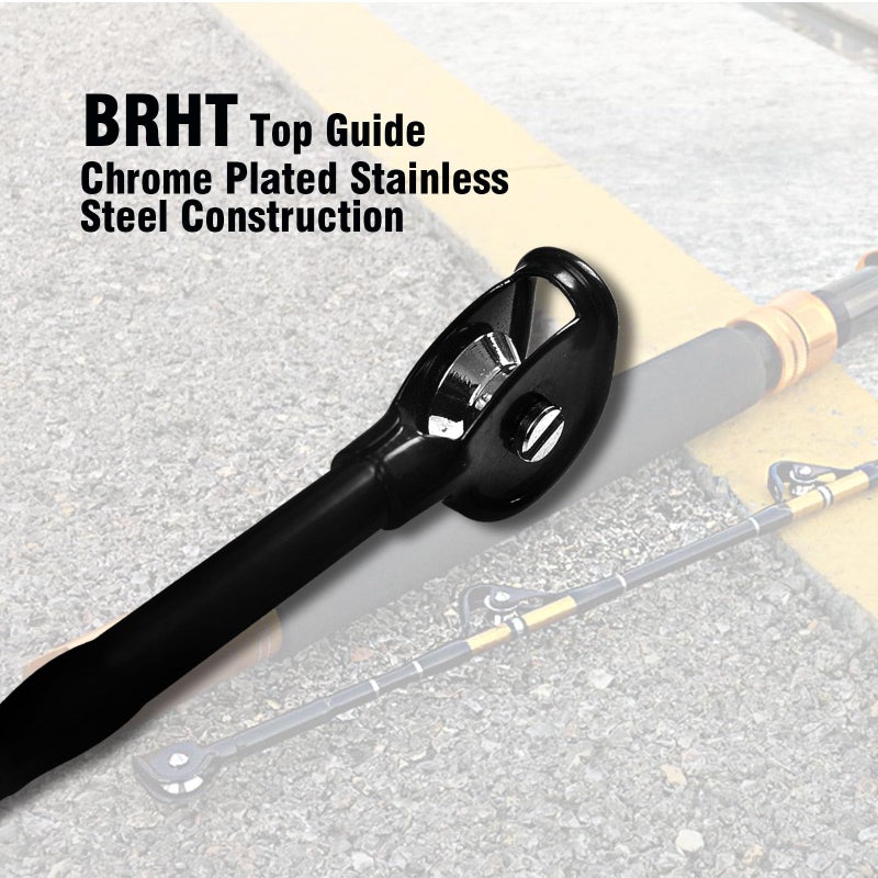 Fiblink 1-Piece/2-Piece Saltwater Offshore Heavy Trolling Rod Big Game Roller Rod Conventional Boat Fishing Pole (5 Feet 6 Inch, 30-50 lb/50-80 lb/80-120 lb) (2-Piece, 7 Feet) - Image 5